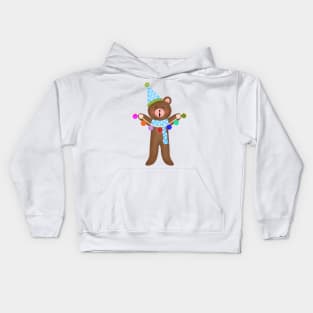 Teddy bear with christmas ball Kids Hoodie